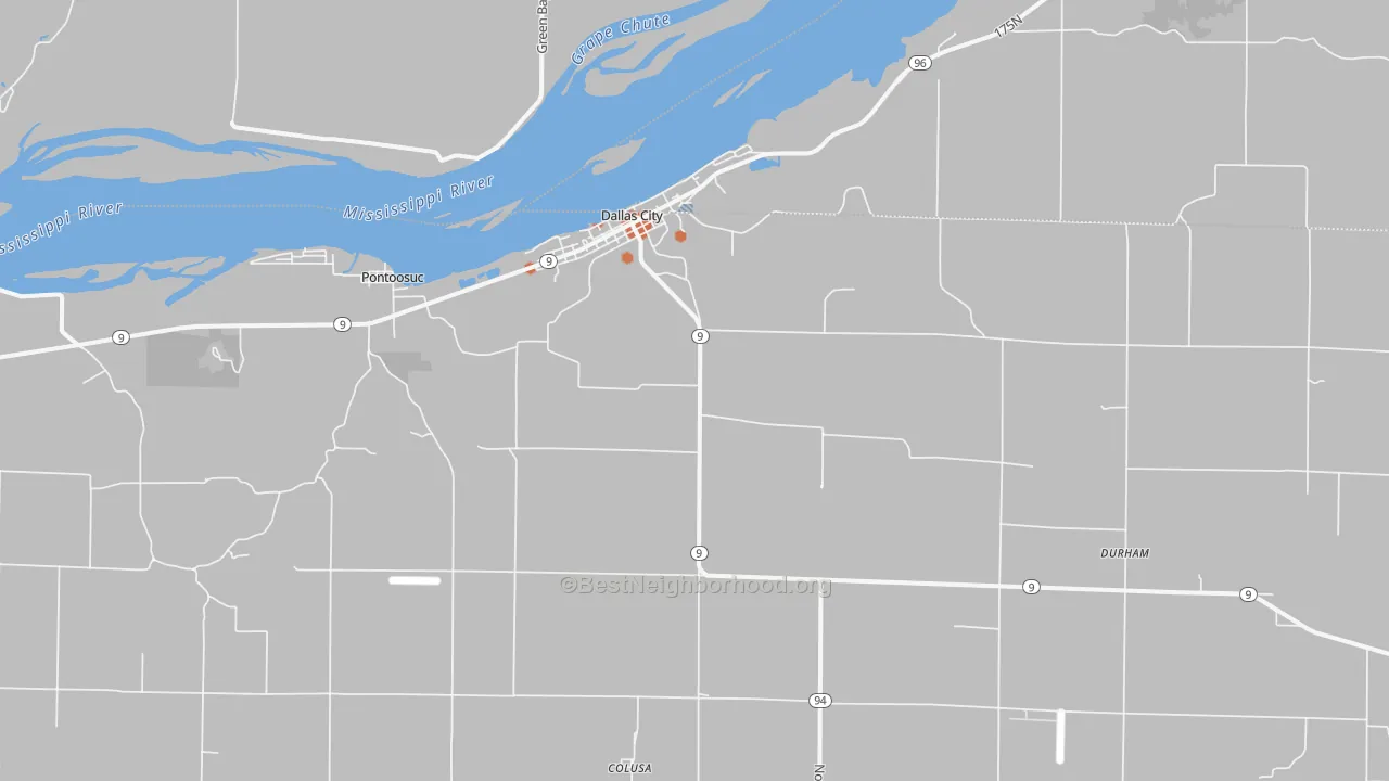 Bike Grade map of Dallas City, IL