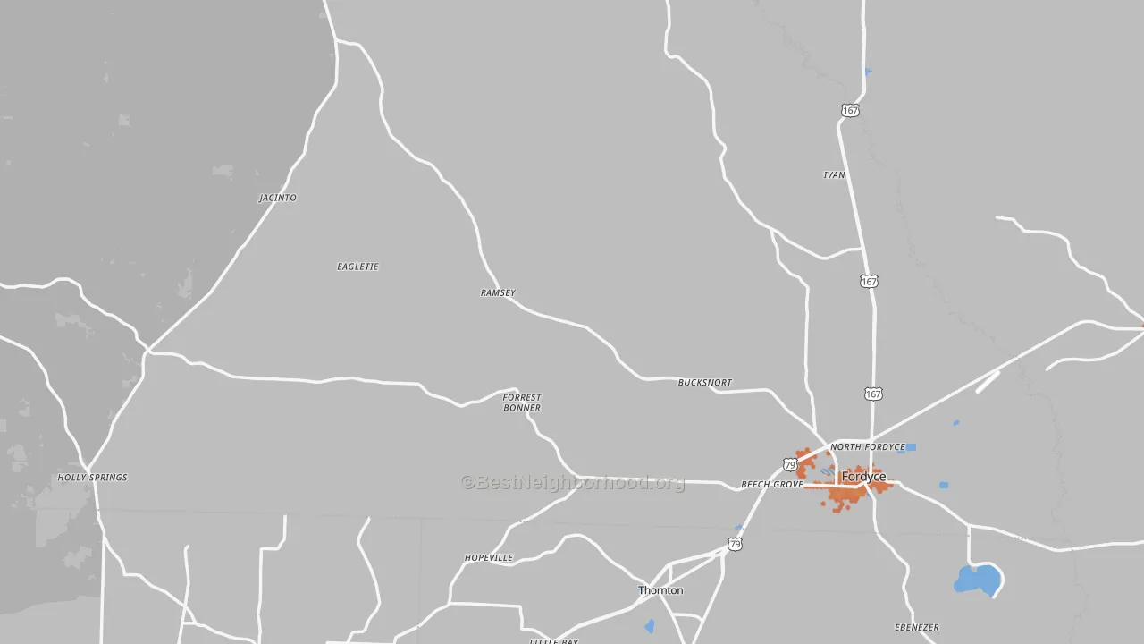 Bike Grade map of Dallas County, AR