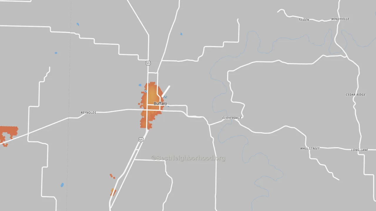 Bike Grade map of Dallas County, MO