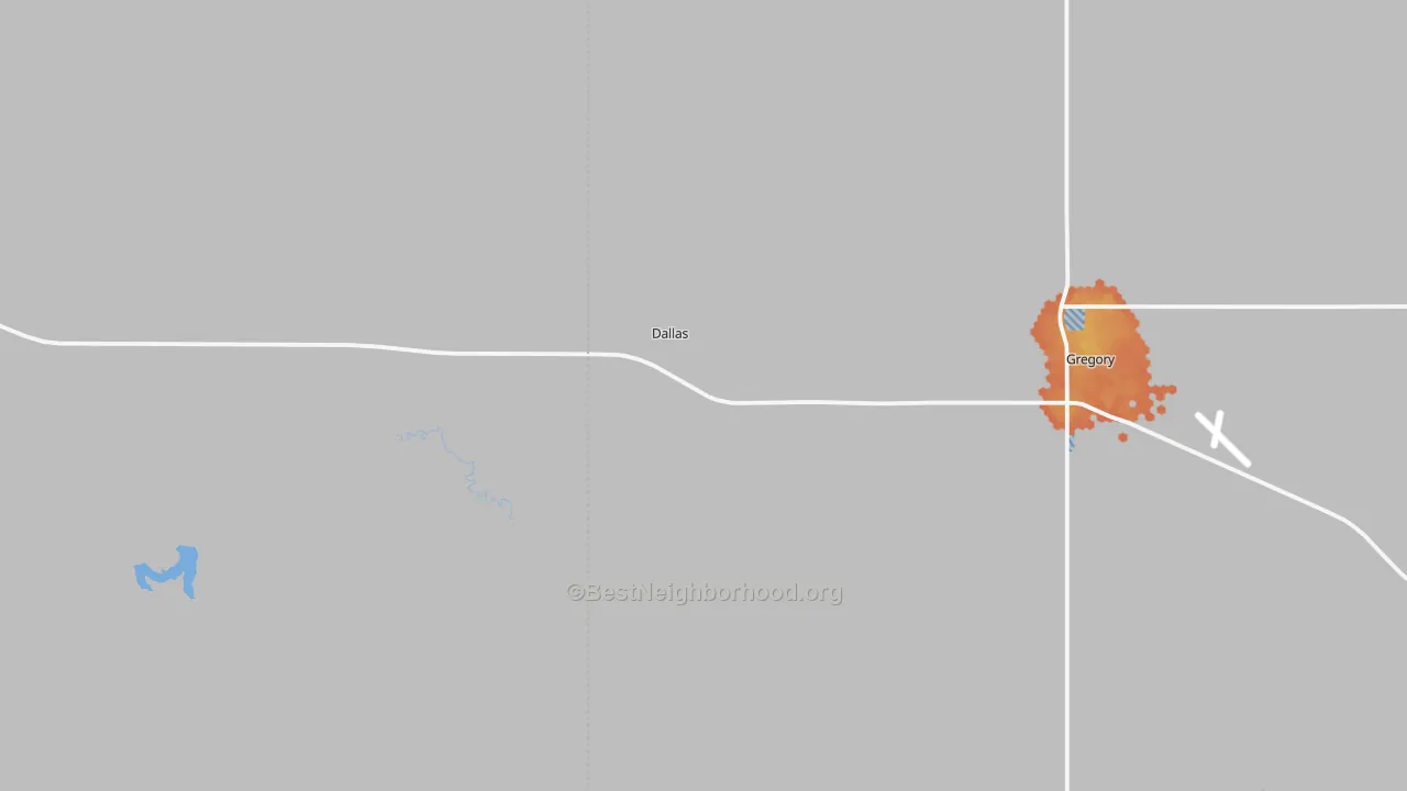 Bike Grade map of Dallas, SD