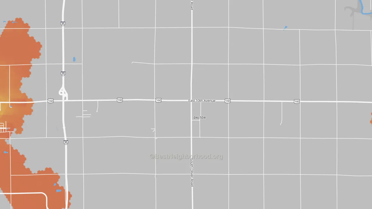 Bike Grade map of Dalton, KS