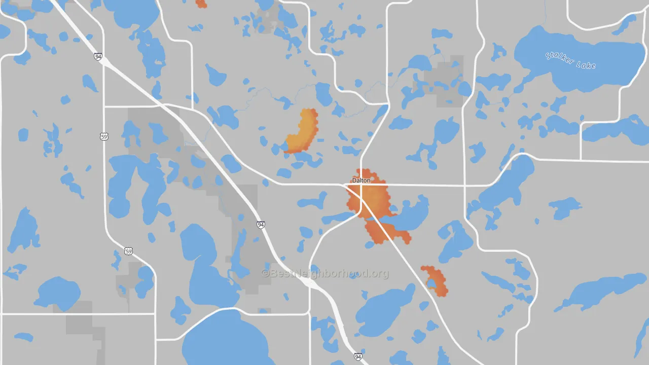 Bike Grade map of Dalton, MN