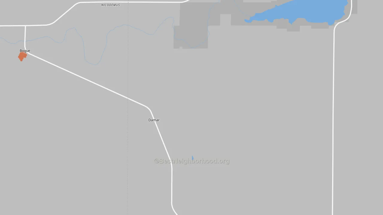 Bike Grade map of Damar, KS
