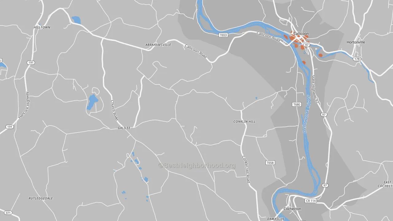 Bike Grade map of Damascus, PA