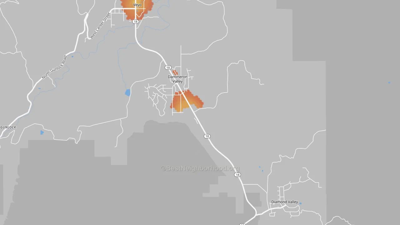Bike Grade map of Dammeron Valley, UT