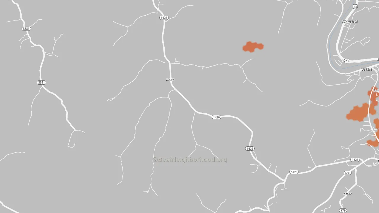 Bike Grade map of Dana, KY