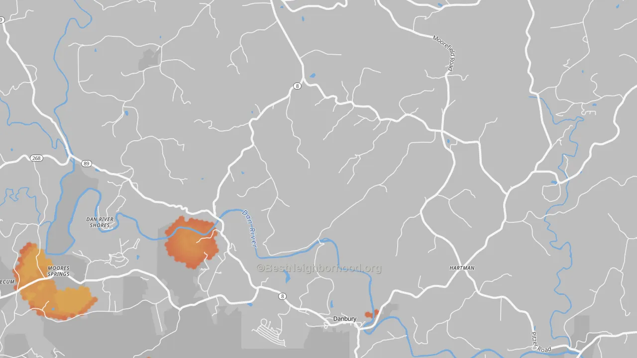 Bike Grade map of Danbury, NC