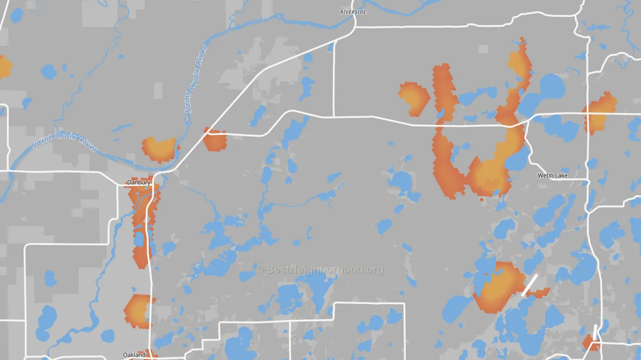 Bike Grade map of Danbury, WI