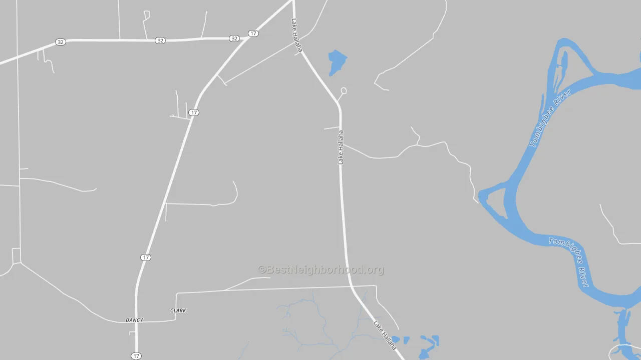 Bike Grade map of Dancy, AL