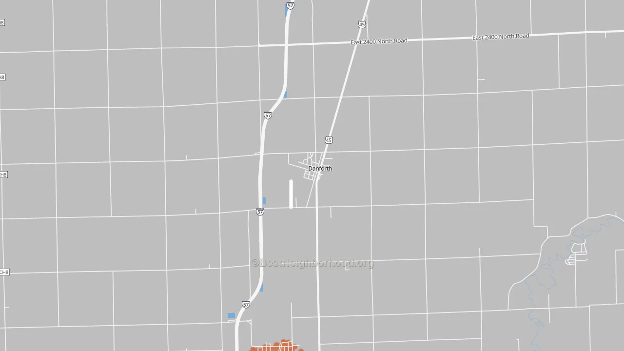 Bike Grade map of Danforth, IL