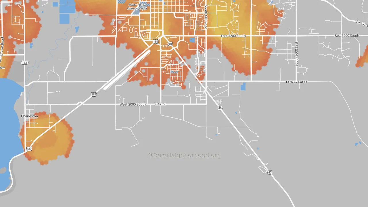 Bike Grade map of Daniel, UT
