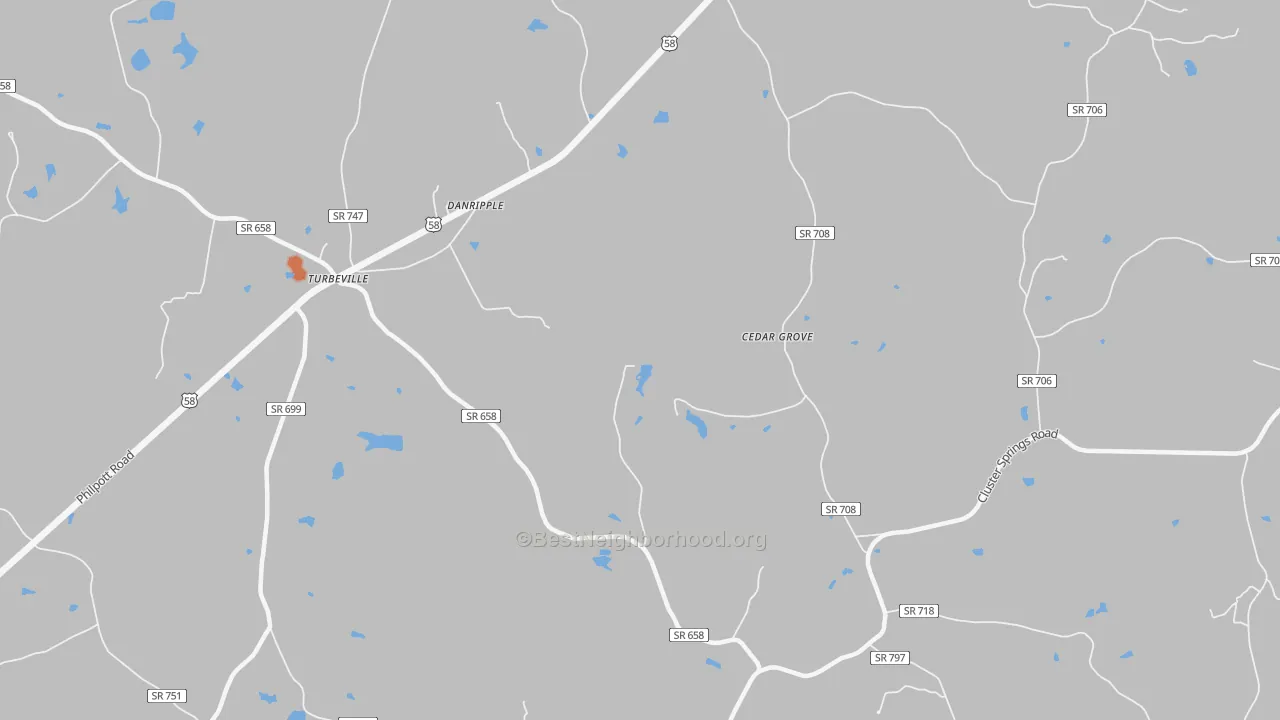 Bike Grade map of Danripple, VA