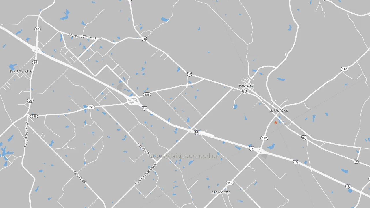 Bike Grade map of Danville, GA