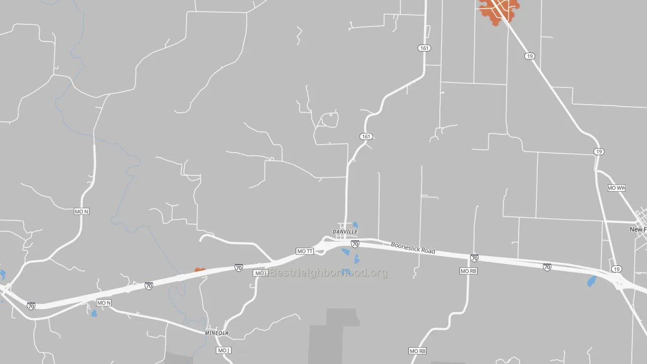 Bike Grade map of Danville, MO