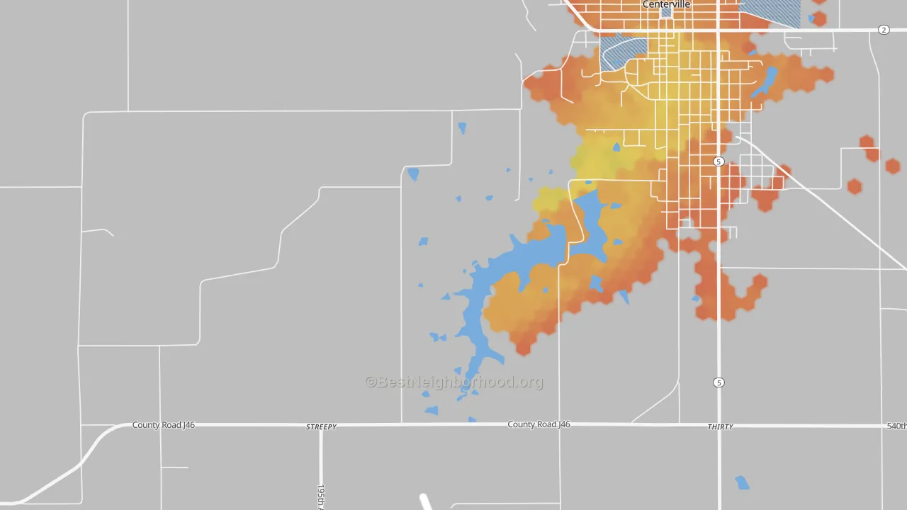 Bike Grade map of Darbyville, IA