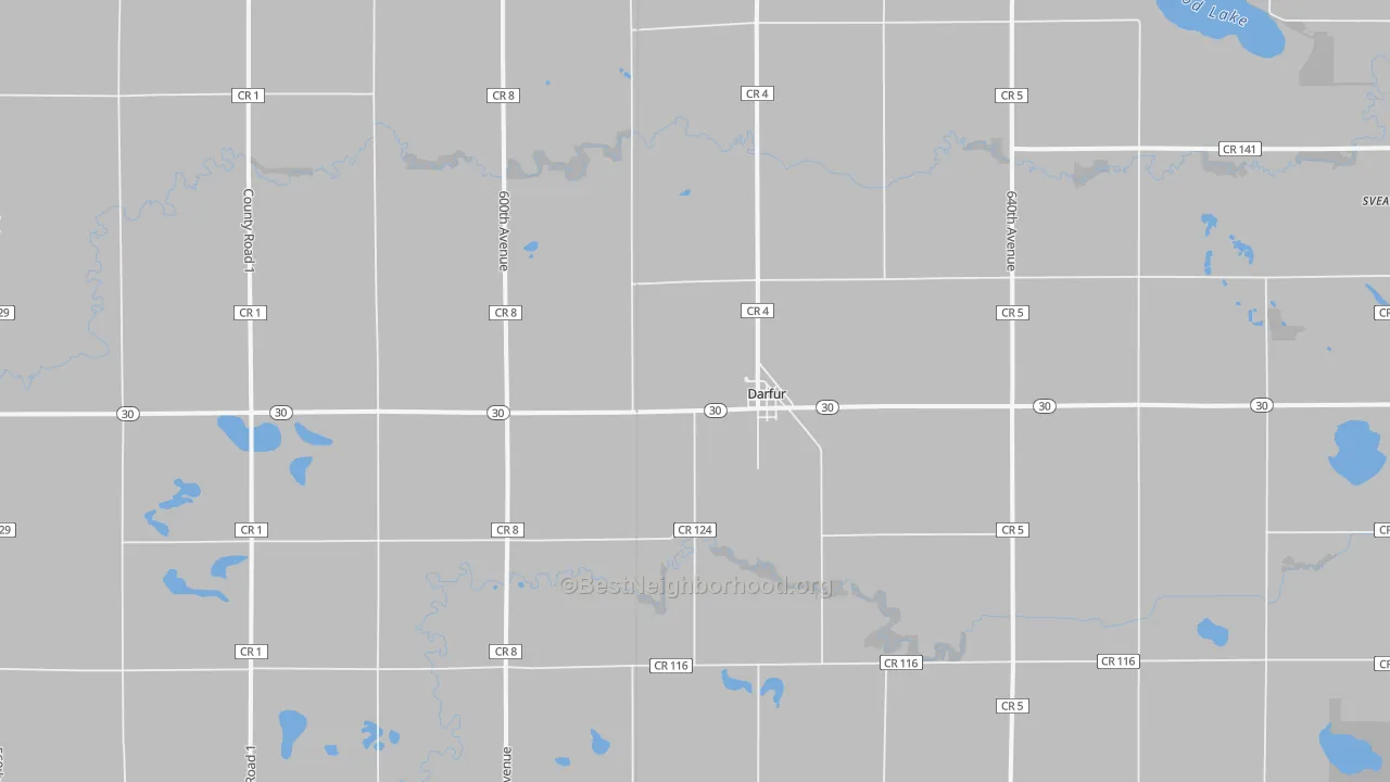 Bike Grade map of Darfur, MN