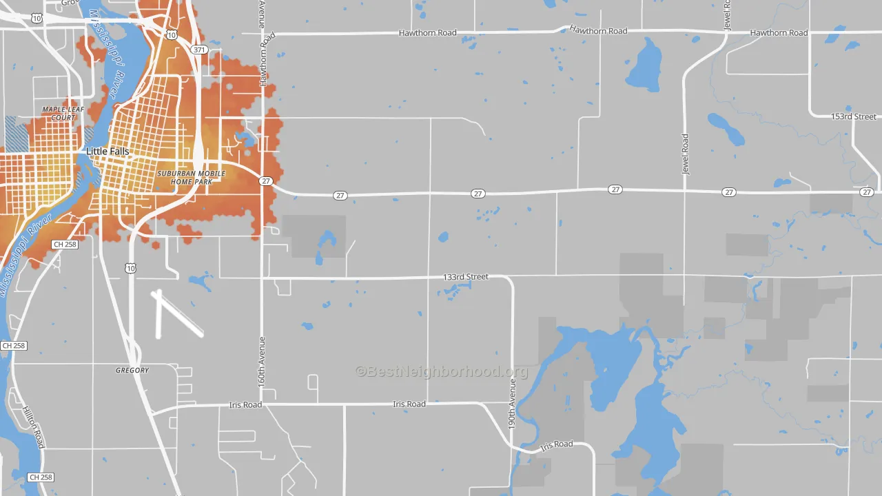 Bike Grade map of Darling, MN