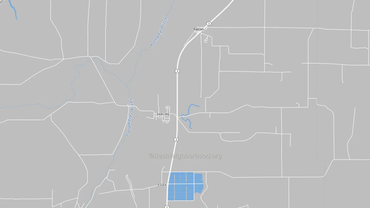 Bike Grade map of Darling, MS
