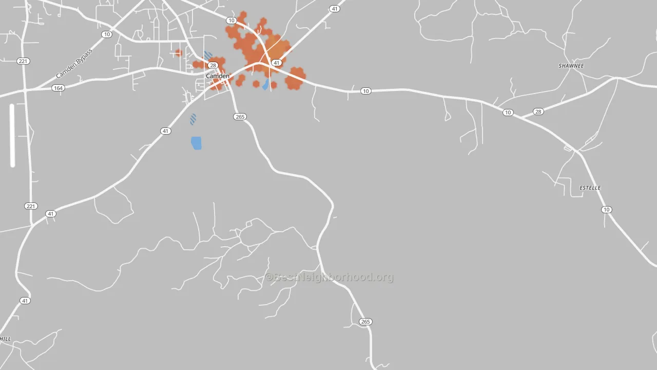 Bike Grade map of Darlington, AL