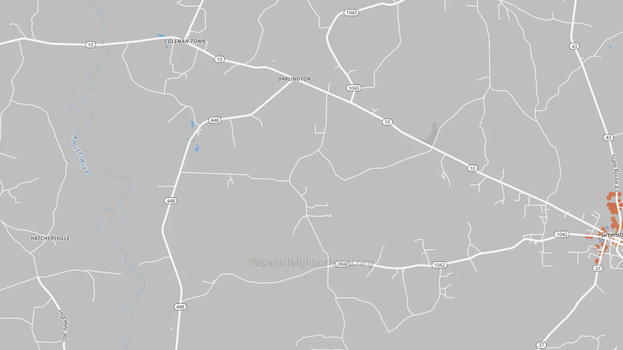 Bike Grade map of Darlington, LA