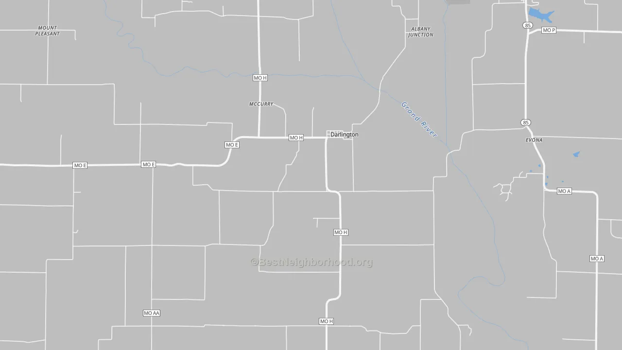 Bike Grade map of Darlington, MO