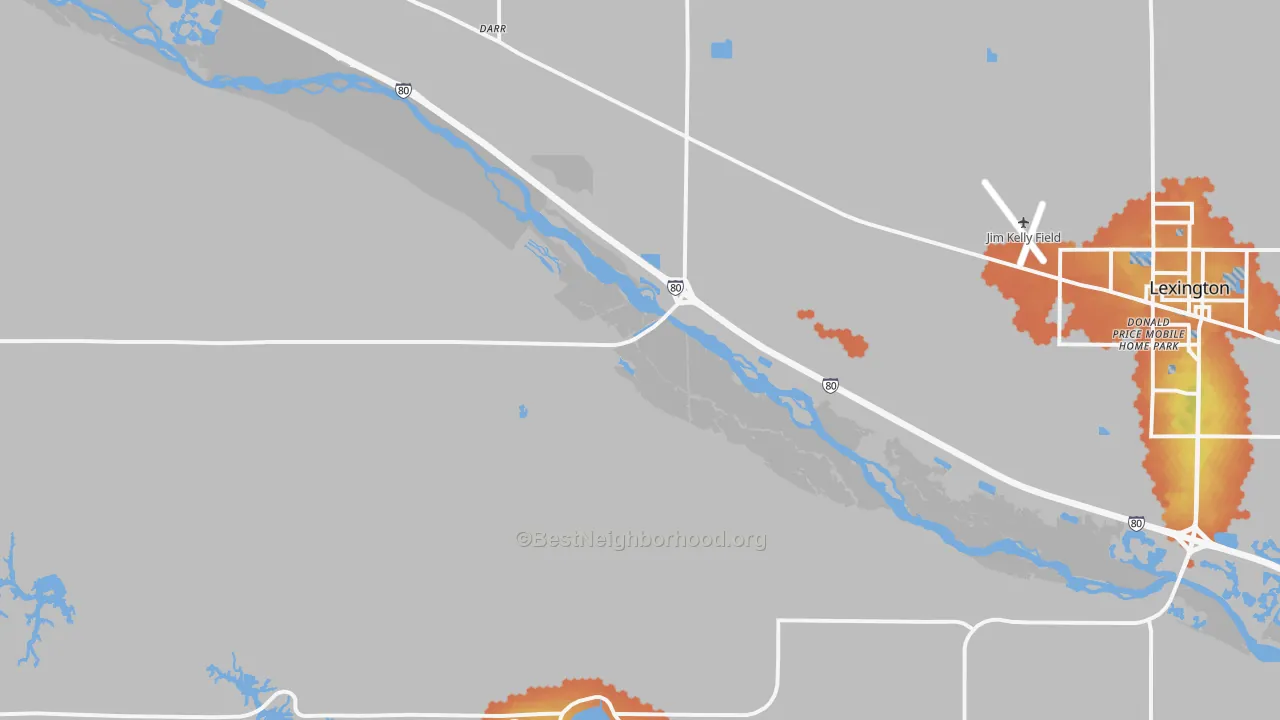 Bike Grade map of Darr, NE