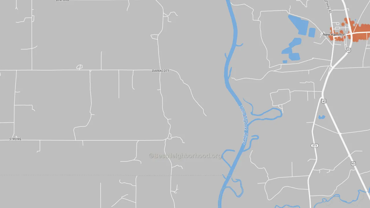 Bike Grade map of Darracott, MS