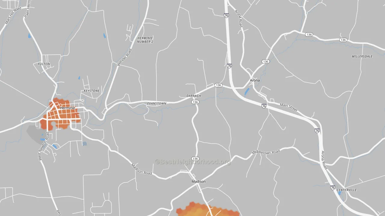 Bike Grade map of Darragh, PA
