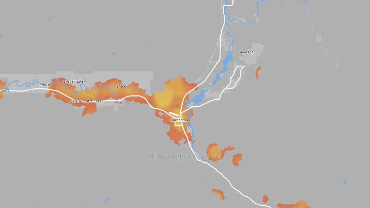 Bike Grade map of Darrington, WA