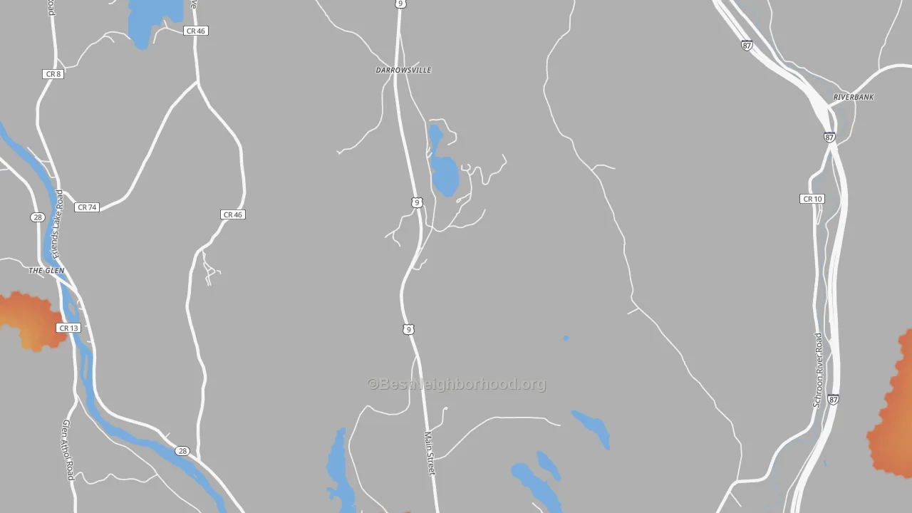 Bike Grade map of Darrowsville, NY