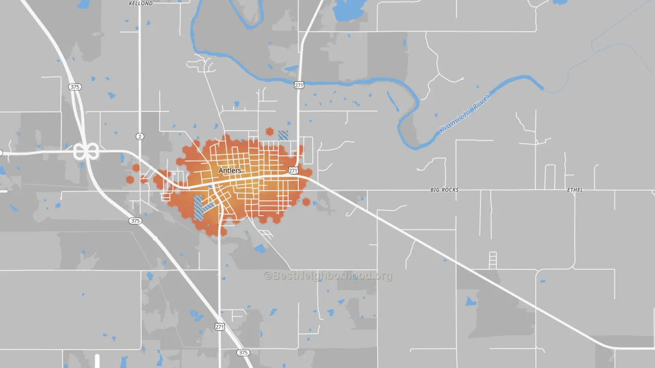 Bike Grade map of Darwin, OK