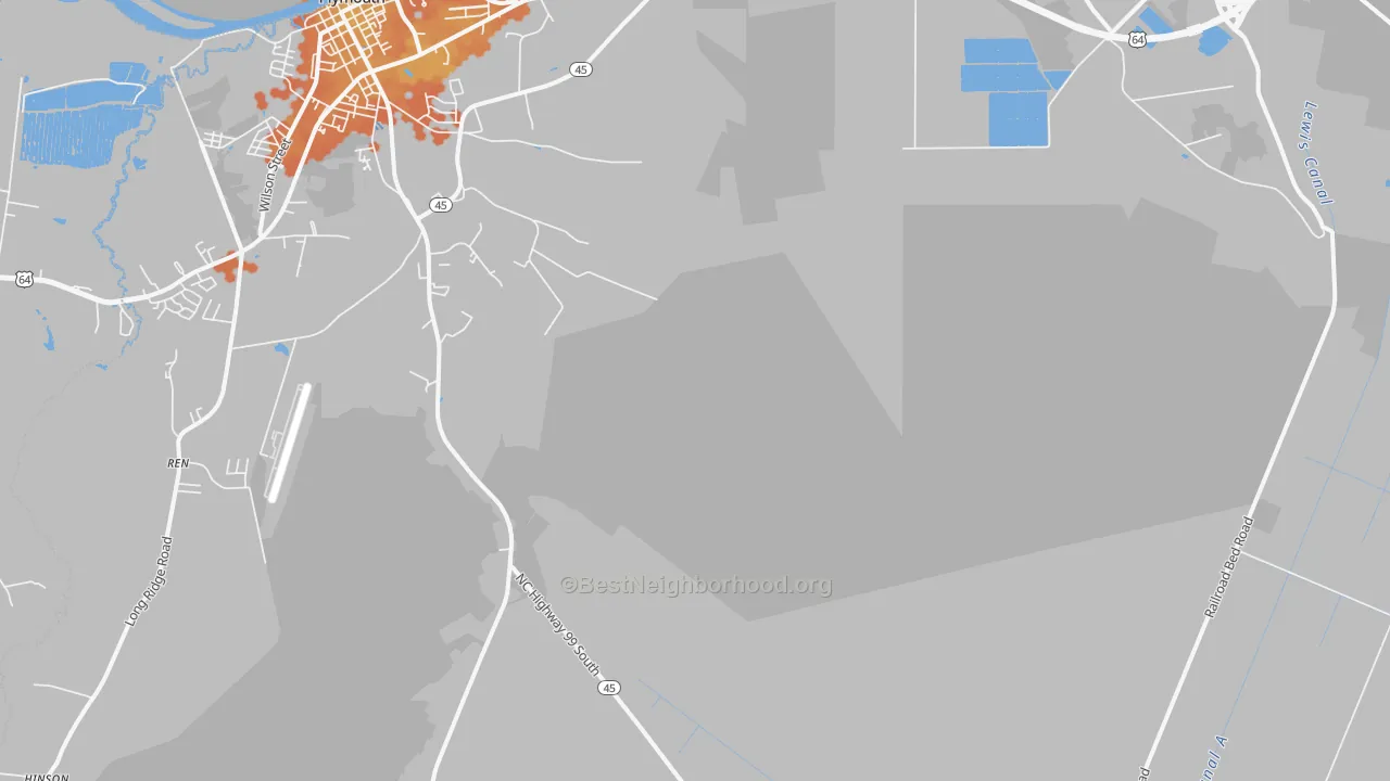 Bike Grade map of Davenport Forks, NC