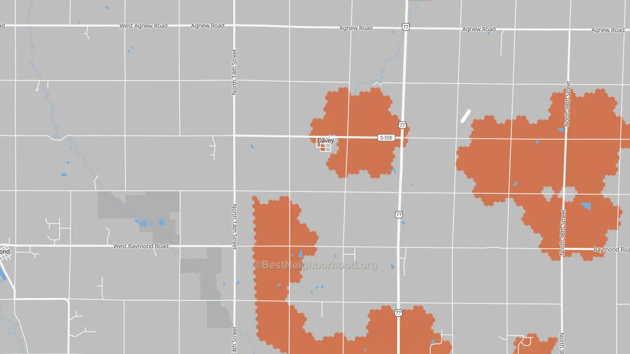 Bike Grade map of Davey, NE