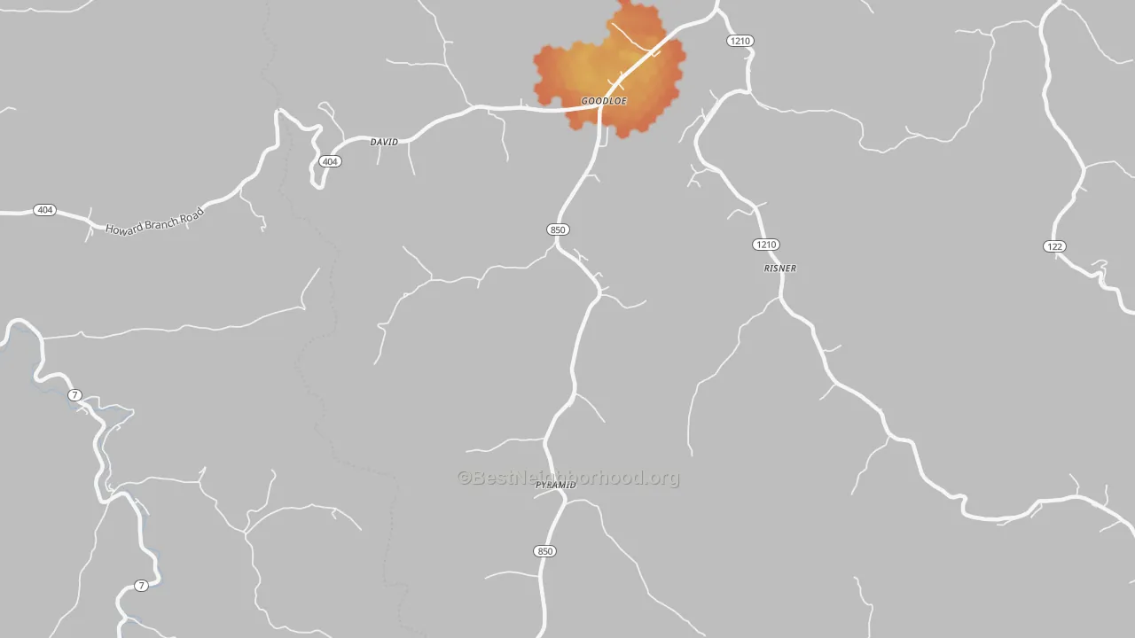 Bike Grade map of David, KY