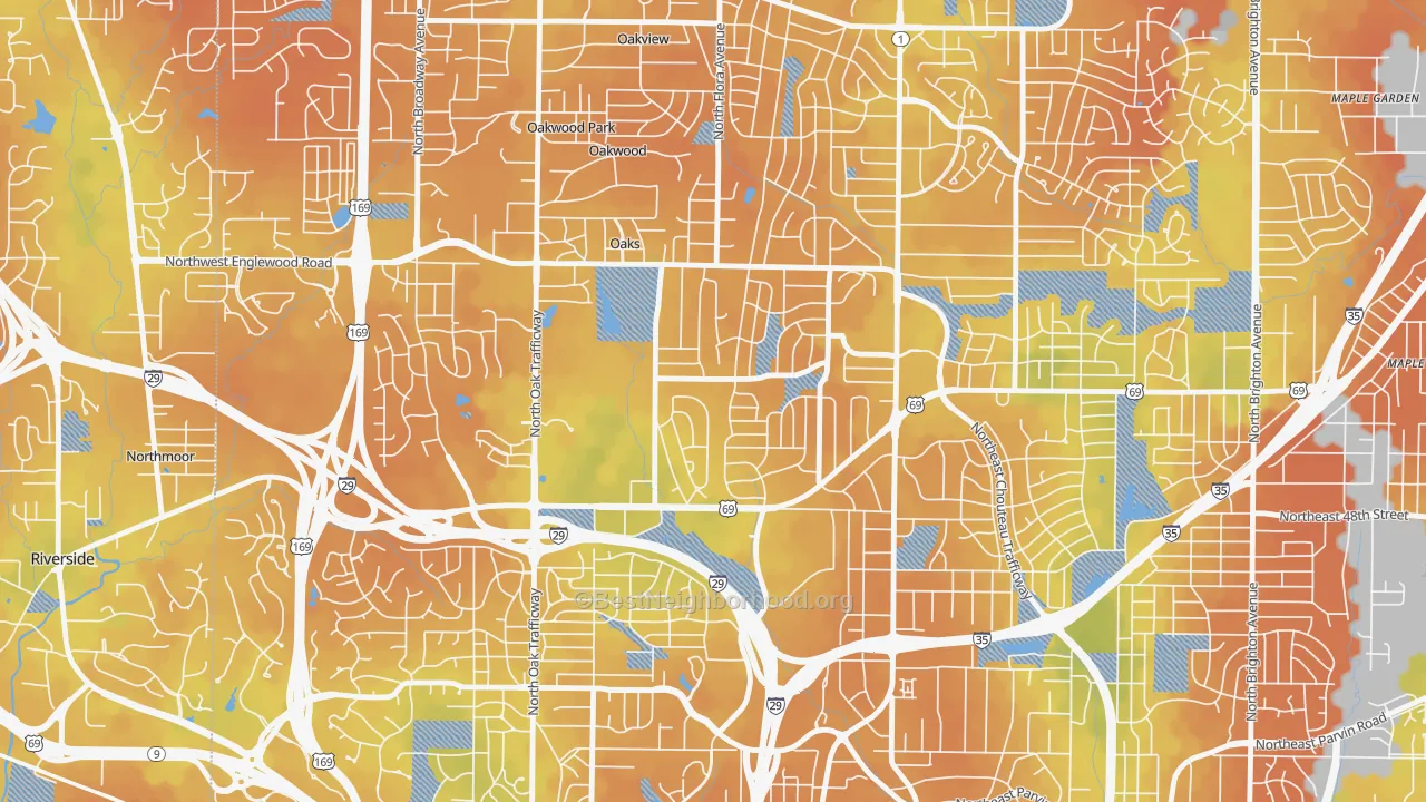 Bike Grade map of Davidson, Kansas City, MO