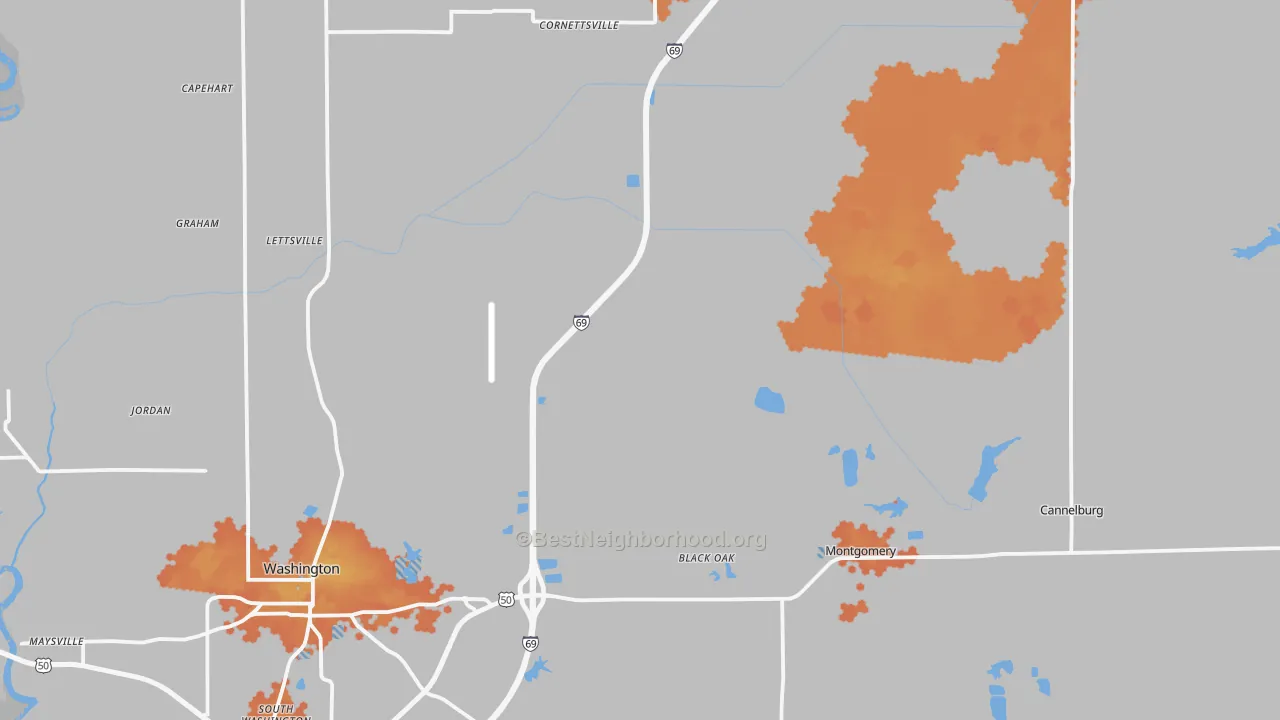 Bike Grade map of Daviess County, IN