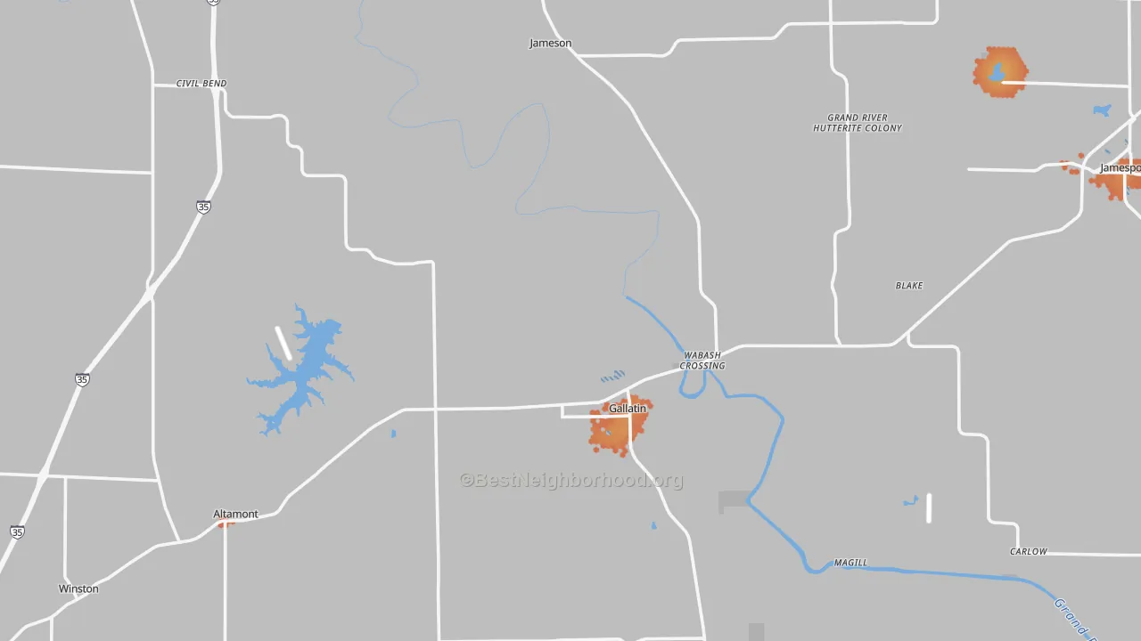 Bike Grade map of Daviess County, MO