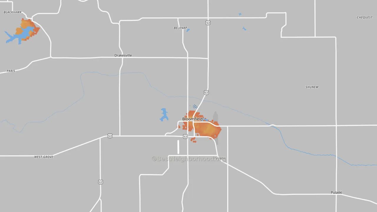Bike Grade map of Davis County, IA