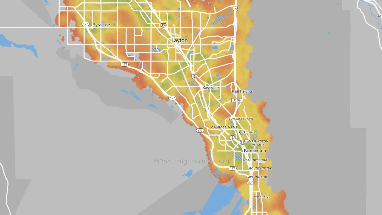 Bike Grade map of Davis County, UT