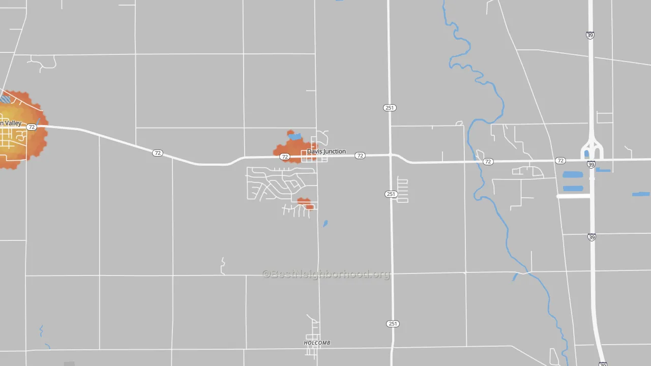 Bike Grade map of Davis Junction, IL