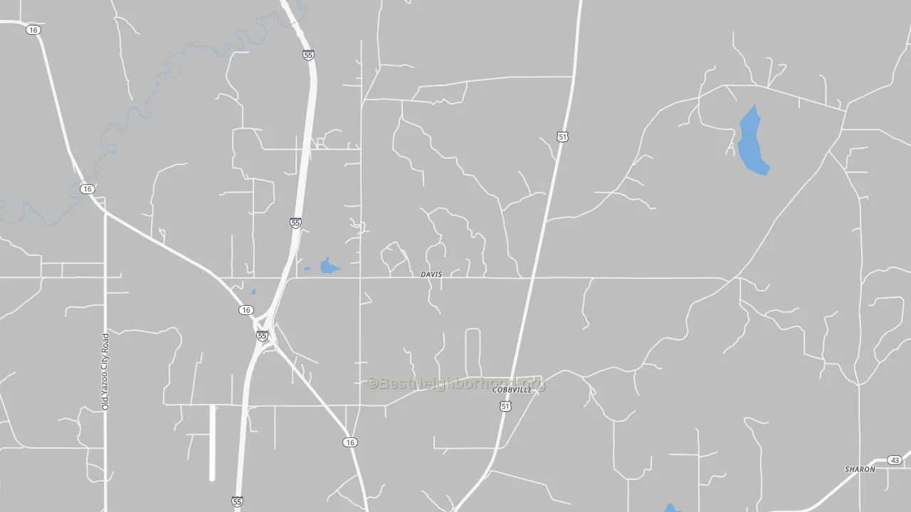 Bike Grade map of Davis, MS