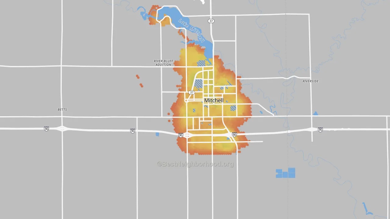 Bike Grade map of Davison County, SD