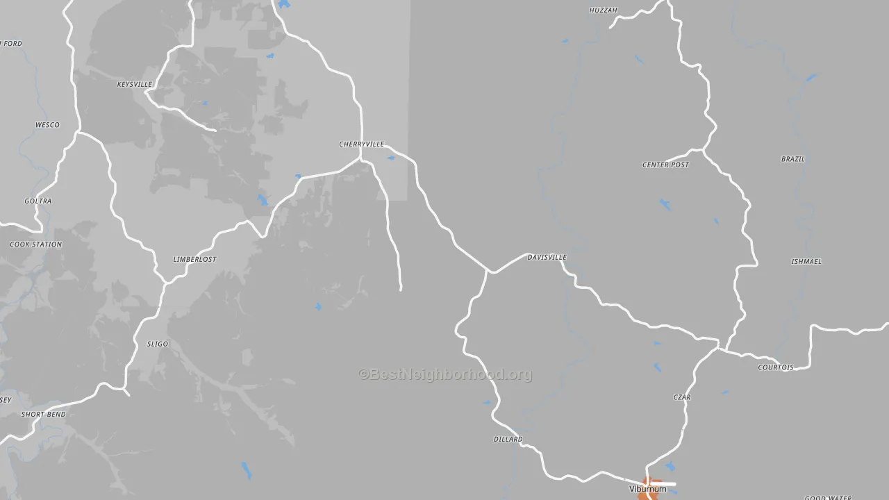 Bike Grade map of Davisville, MO