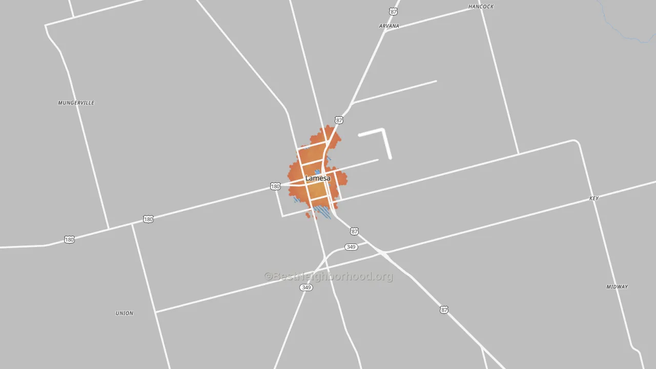 Bike Grade map of Dawson County, TX