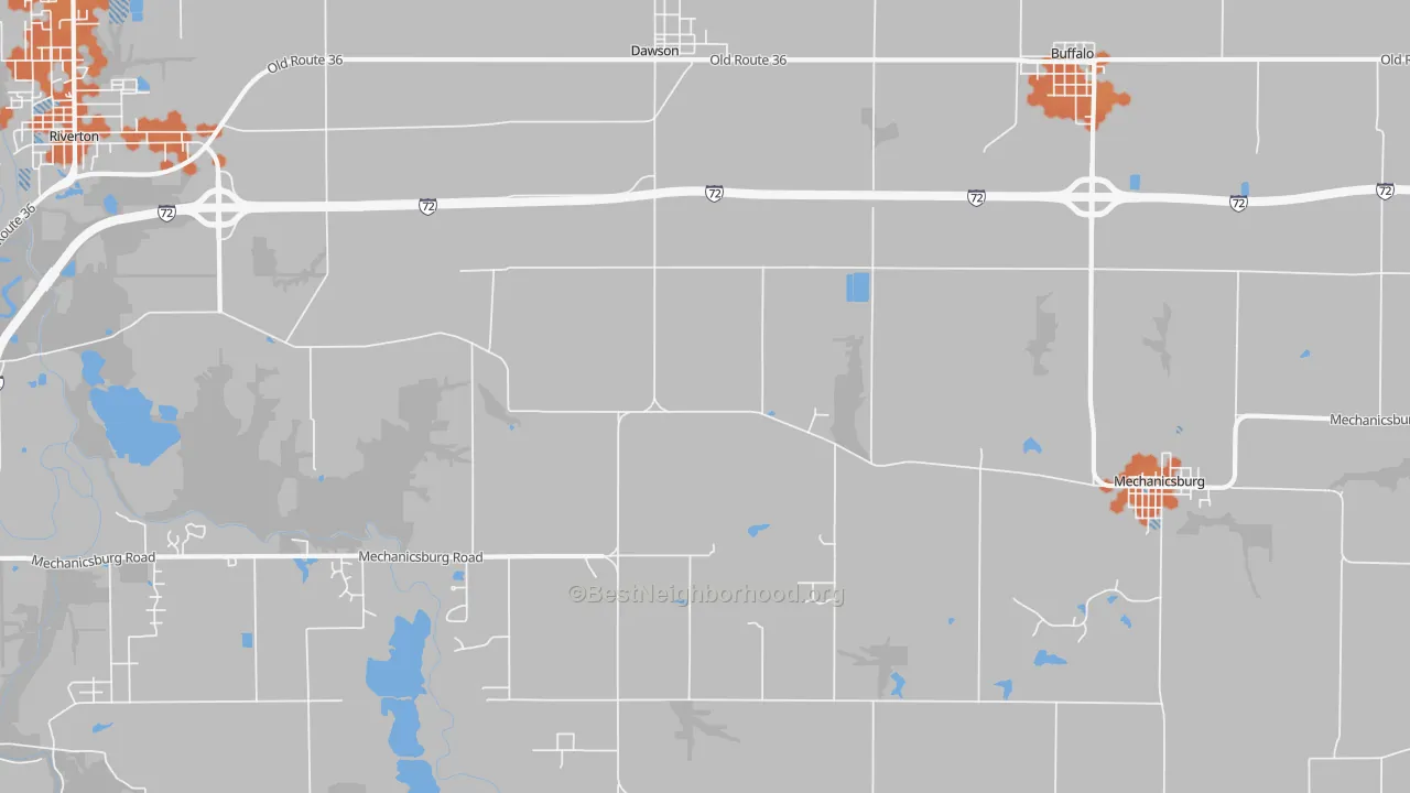 Bike Grade map of Dawson, IL