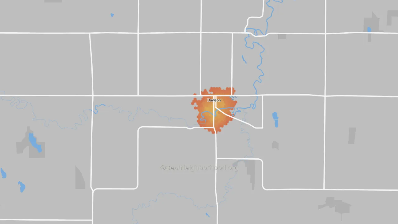 Bike Grade map of Dawson, MN