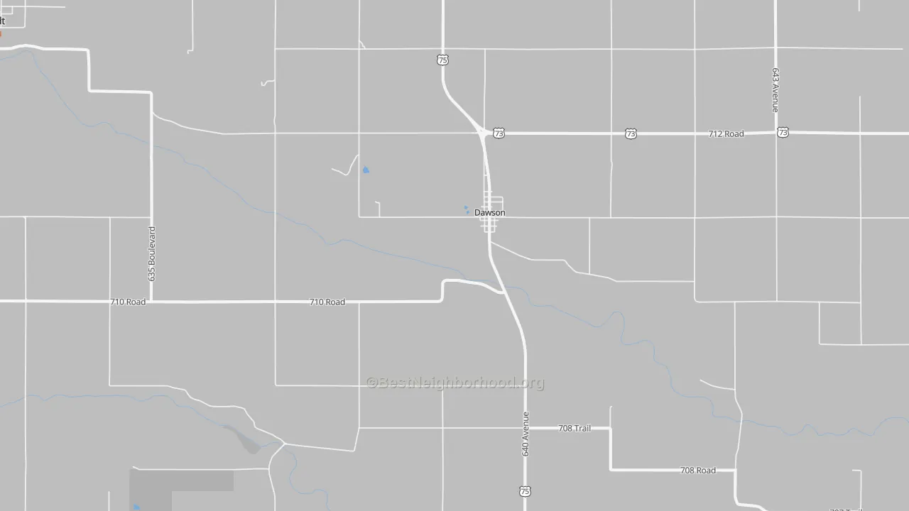 Bike Grade map of Dawson, NE