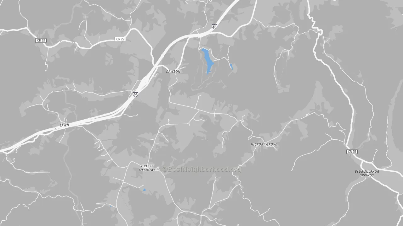 Bike Grade map of Dawson, WV