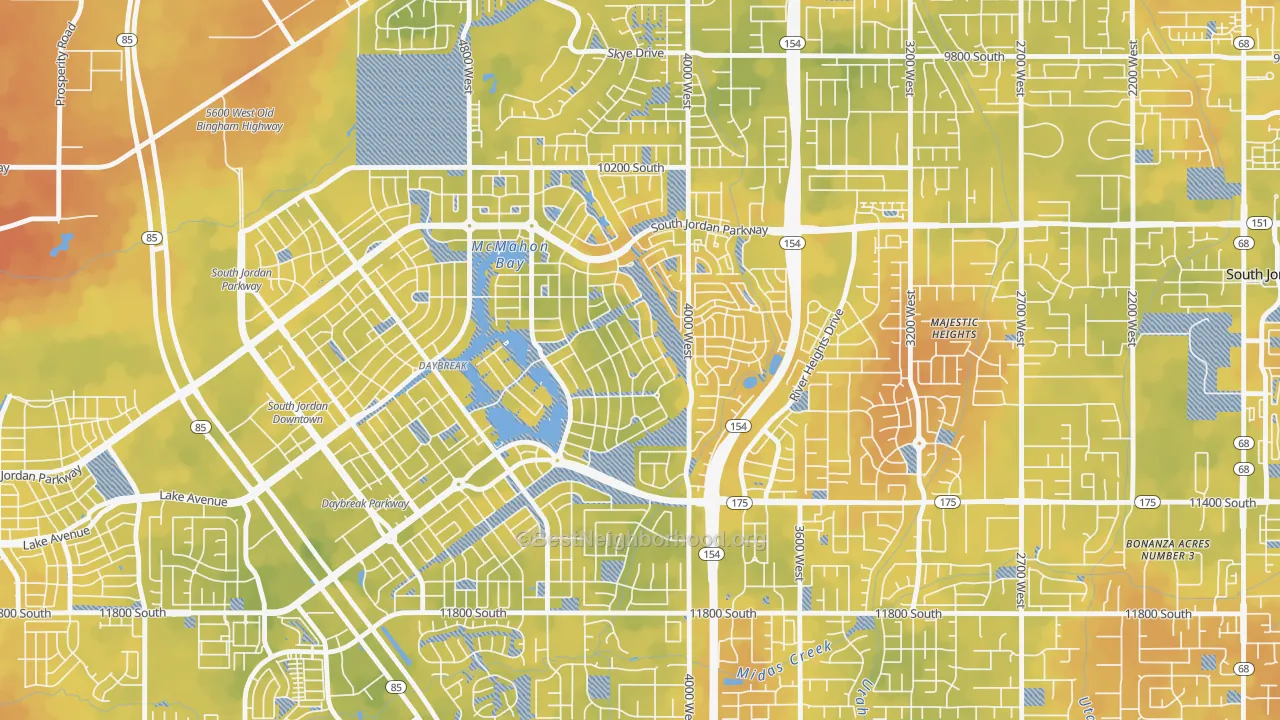 Bike Grade map of Daybreak, South Jordan, UT