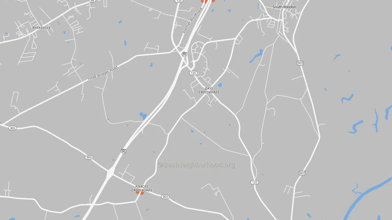 Bike Grade map of Days Crossroads, NC